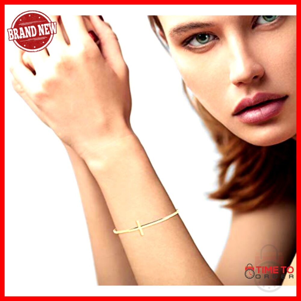 Sterling Silver Adjustable Cross Cuff Bangle Brac… - image 4